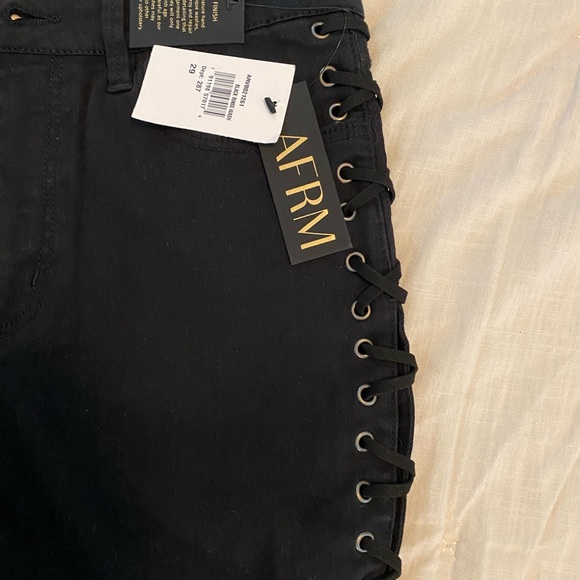AFRM high rise side lace up jeans new - Picture 4 of 5